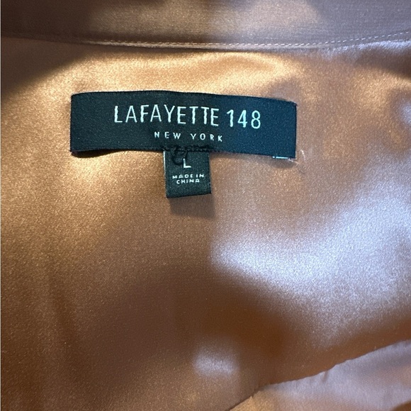 Lafayette 148 New York 100% Silk Copper Blouse with Bell Sleeves - Picture 2 of 7